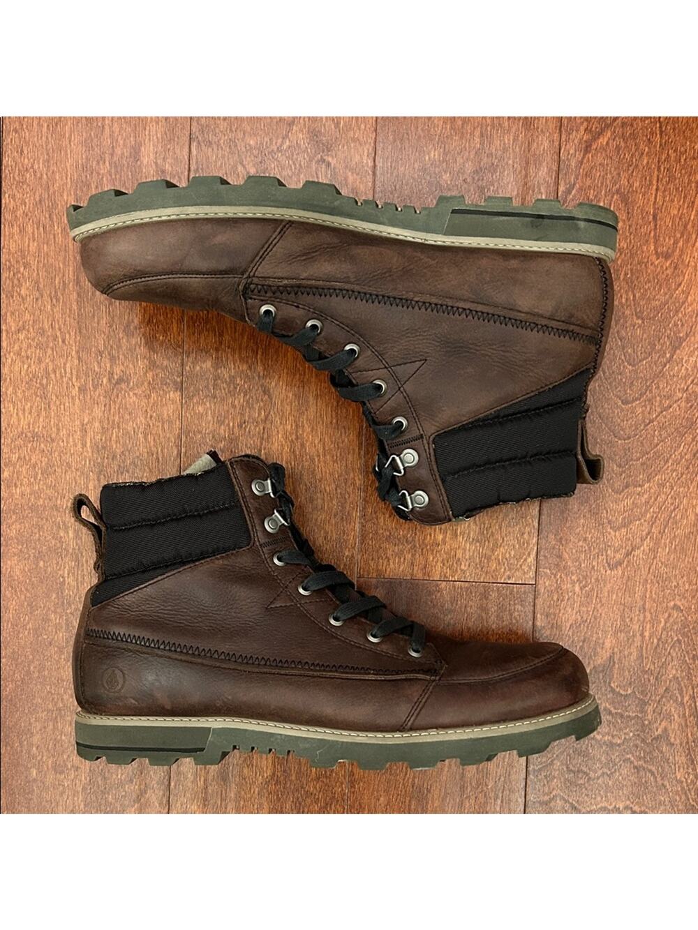 Volcom Sub Zero Men's Brown Leather Boots, Size 13